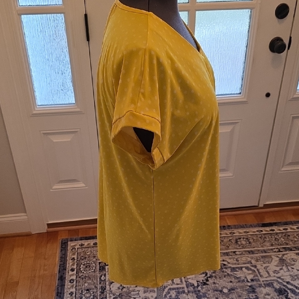 Tacera Yellow Polka Dot Blouse - Picture 4 of 6